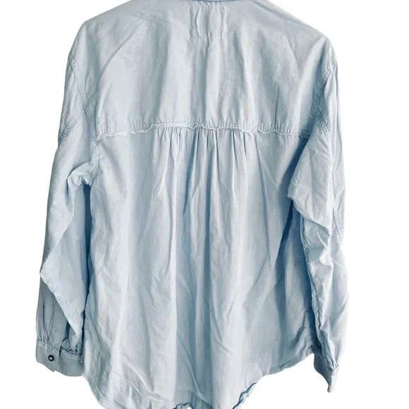 Oversized Lucky Brand Pintuck Button Down Shirt Sz M - Picture 6 of 9